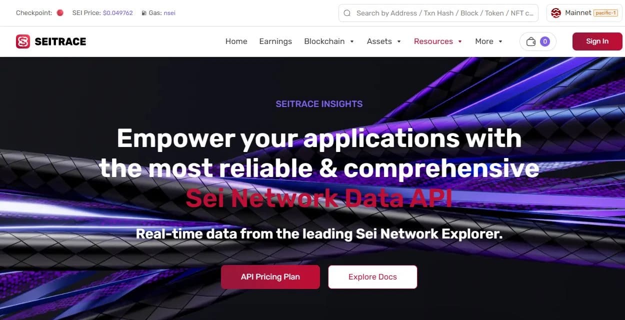 Seitrace blockchain explorer
